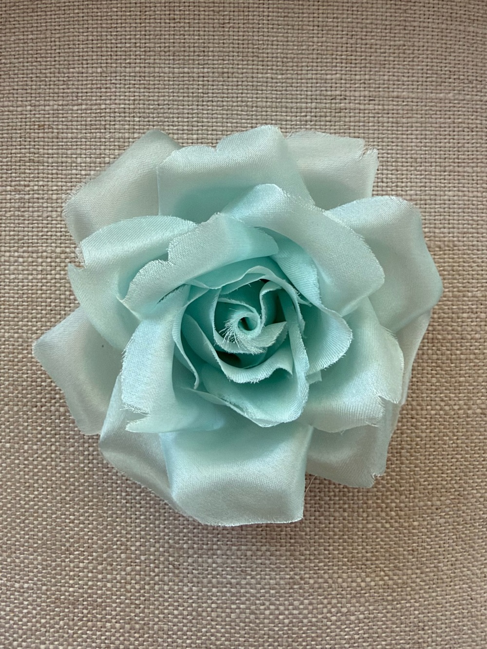 M&S Schmalberg Silk Brooch | Soft Aqua Floral Pin | Couture Hat, Lapel Pin